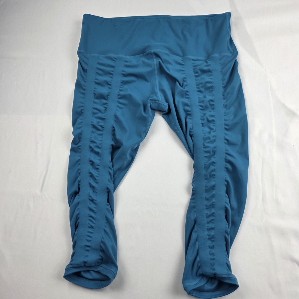 Sweetflexx Leggings Womens 18 Blue High Rise 20.5" Capri Yoga Athletic Stretch